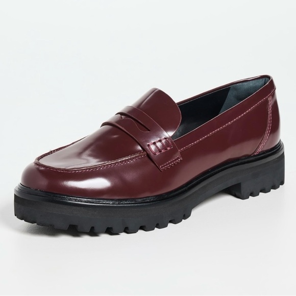 NIB Reformation Classic Agathea Chunky Loafers Ruby Leather